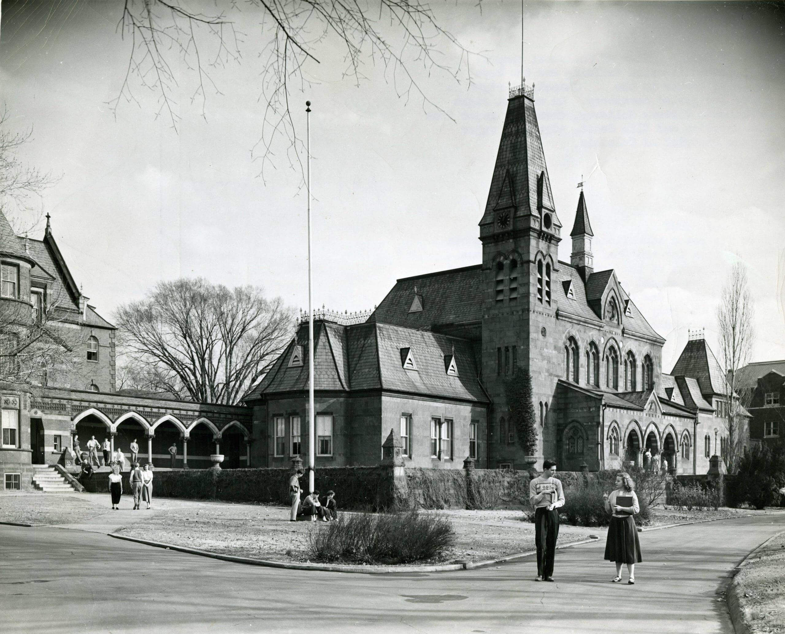 Foto da Universidade Gallaudet nos anos 1950