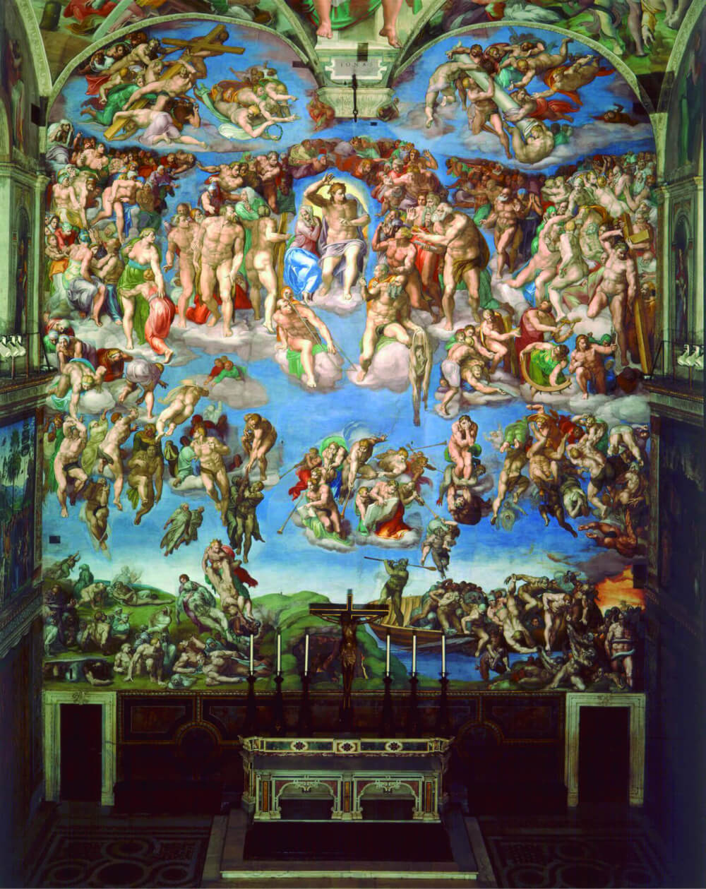 O Juízo Final, afresco de Michelangelo Buonarroti, 1535-1541.