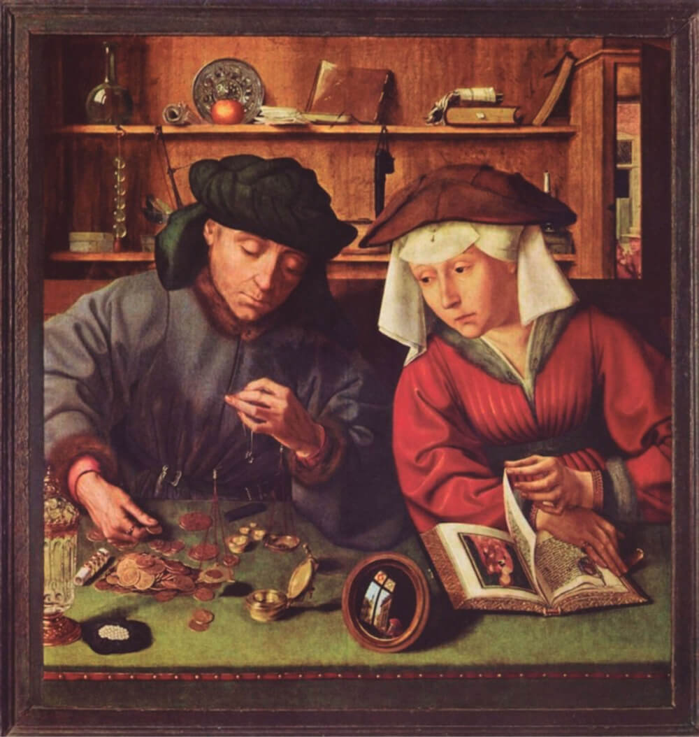 O prestamista e sua mulher, 1514 - o comércio se intensificou desde a Baixa Idade Média.