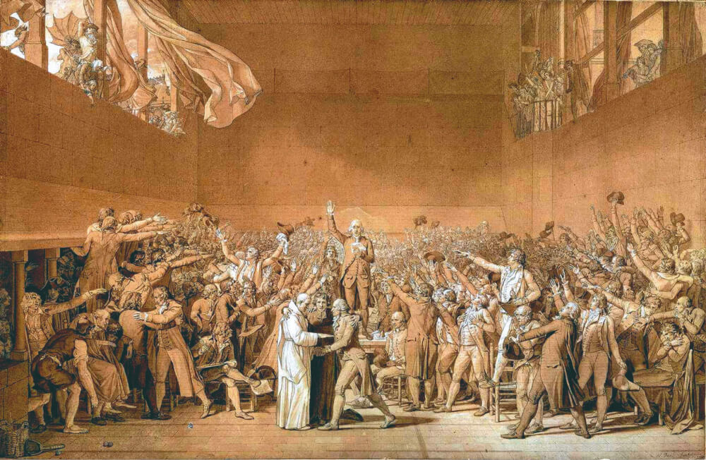 20 de junho de 1789, o juramento do jogo da péla, de Jacques-Louis David.