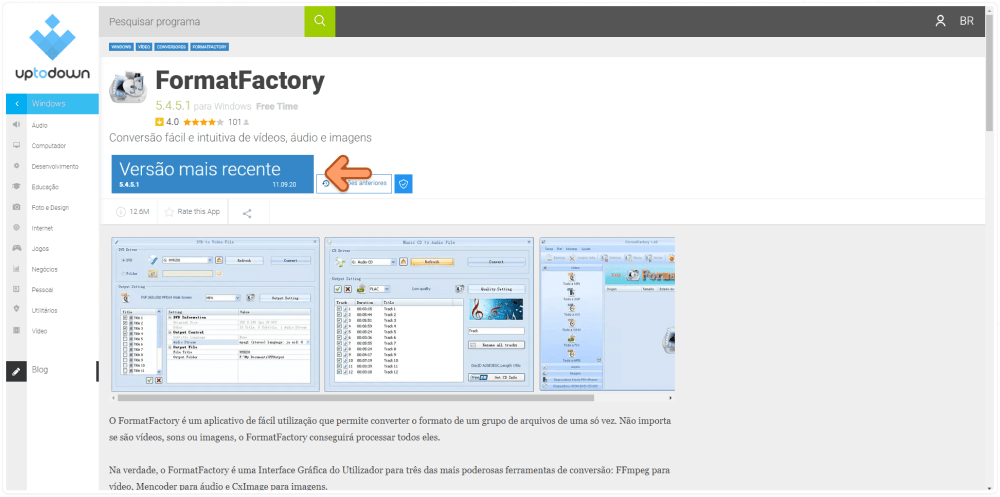  Site para download do FormatFactory